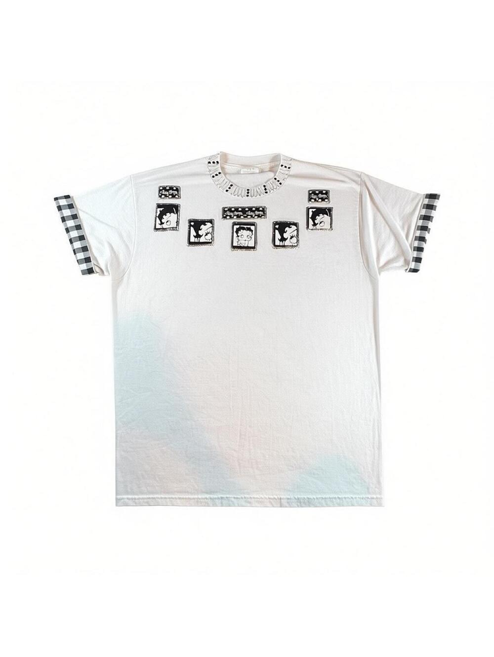 Betty Boop Silver Plaid Graphic Tee